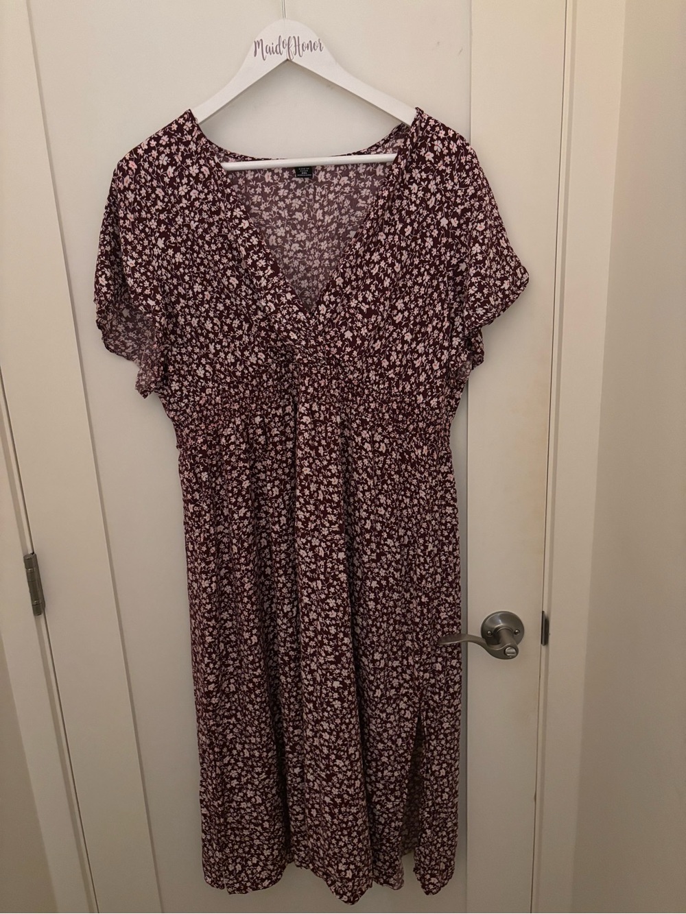 SHEIN Burgundy Floral Mini Dress